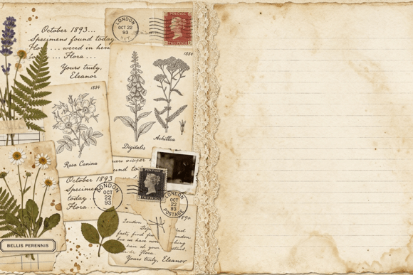 Download Vintage Botanical Journal Spread - Spread Collection