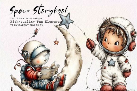 Download Cute Space Storybook PNG Clipart - Book Collection