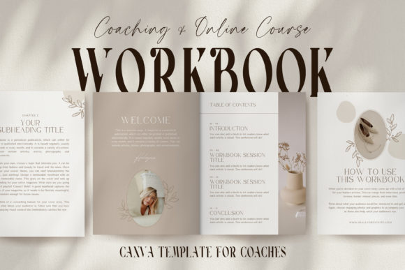 Download Neutral Boho Canva Workbook for Coaches - Book Collection