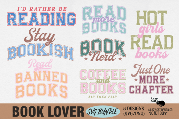 Download Book Lover SVG PNG Design Bundle - Book Collection