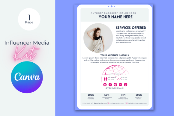 Download One-Page Media Kit Canva Template - Media Collection