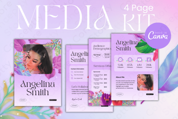 Download 4 Page Media Kit Canva Template - Purple - Media Collection