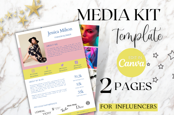 Download Blogger Media Kit Template for Canva - Media Collection