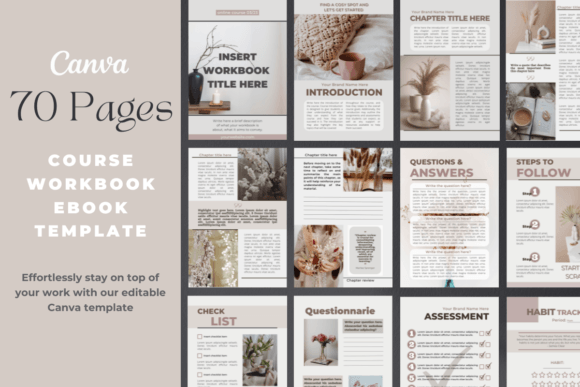 Download Course Workbook / Ebook Canva Template - Book Collection