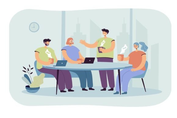 Download Employees Brainstorming During Coffee Br - Brainstorming Collection