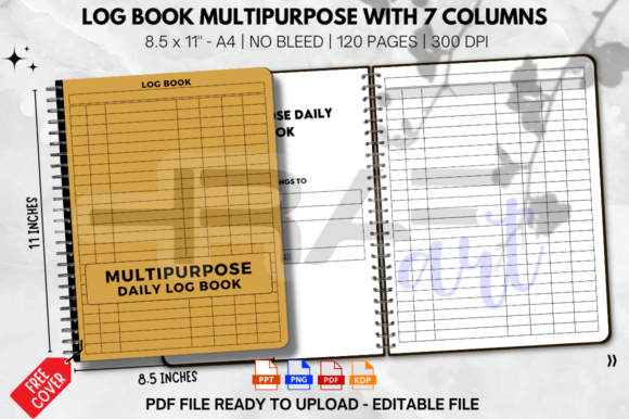 Download Log Book Multipurpose with 7 Columns KDP - Book Collection