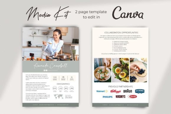 Download Food Blogger Media Kit Canva Template - Media Collection
