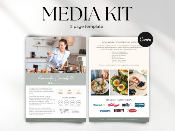 Download Food Blogger Media Kit Canva Template - Media Collection